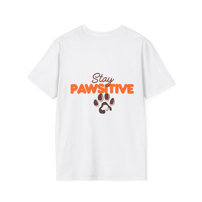 Stay Pawsitive T-Shirt — Dog Paw Graphic Tee