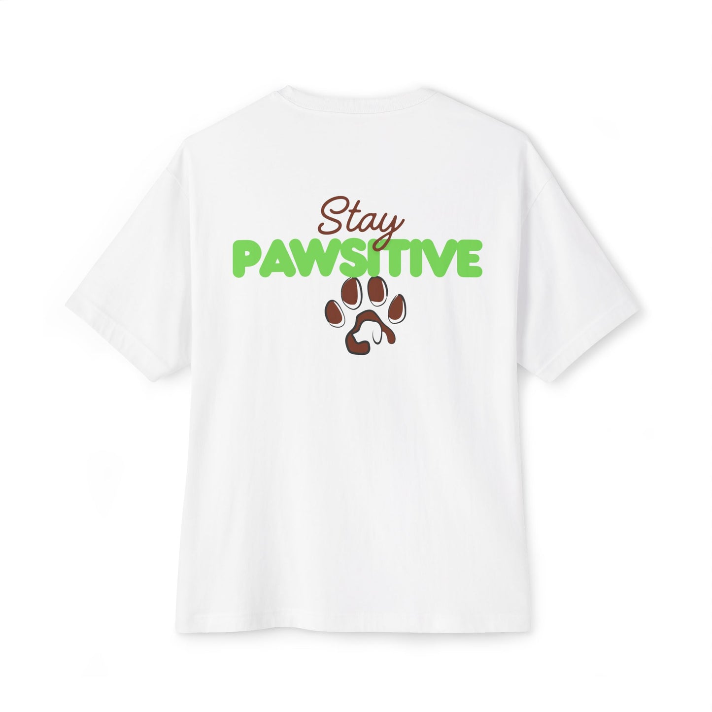 Stay Pawsitive T‑Shirt — Cute Paw Print Rescue Animal Tee