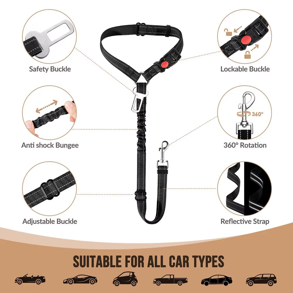 Multi-Functional Pet Seat Belt/ 3-In-1 Harness