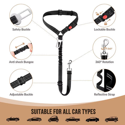 Multi-Functional Pet Seat Belt/ 3-In-1 Harness