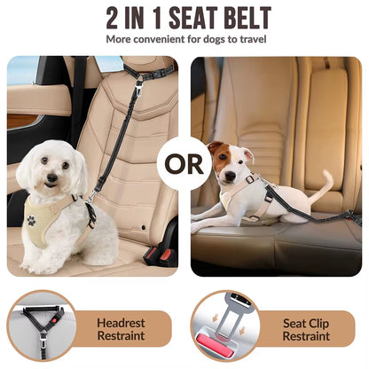 Multi-Functional Pet Seat Belt/ 3-In-1 Harness