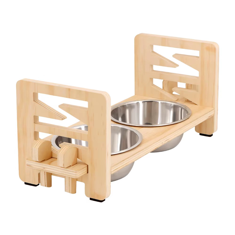 Adjustable Pet Double Bowl Stand