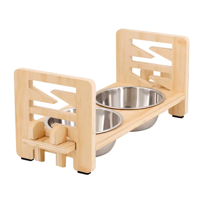 Adjustable Pet Double Bowl Stand