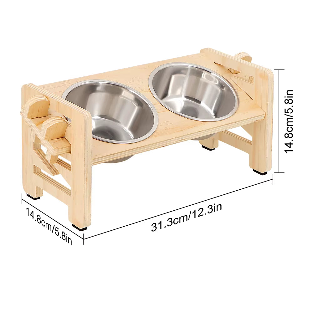 Adjustable Pet Double Bowl Stand
