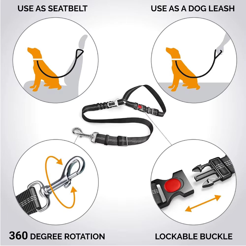 Multi-Functional Pet Seat Belt/ 3-In-1 Harness